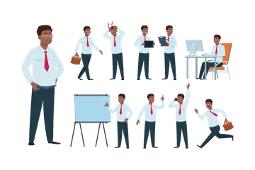 Businessman Character Illustration Pack