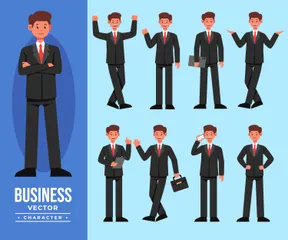 Businessman Character Illustration Pack