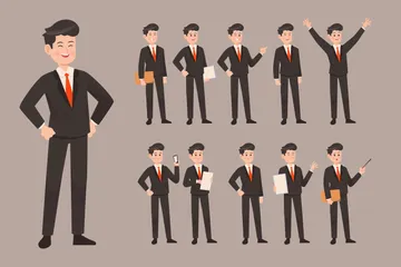 Businessman Gesture And Expressions Illustration Pack