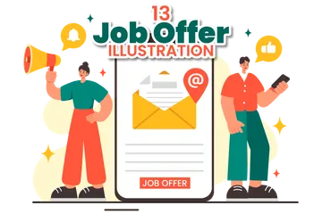 Businessman Job Offer Illustration Pack