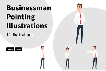 Businessman Pointing Illustration Pack