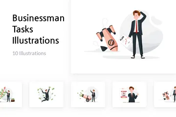Businessman Tasks Illustration Pack