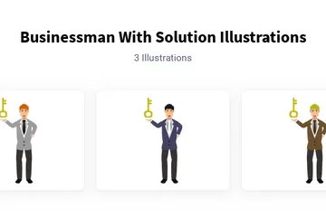 Businessman With Solution Illustration Pack