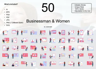 Businessman & Women Illustration Pack