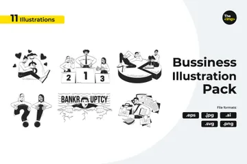 Businesspeople In Different Situations Illustration Pack