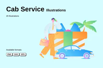 Cab Service Illustration Pack