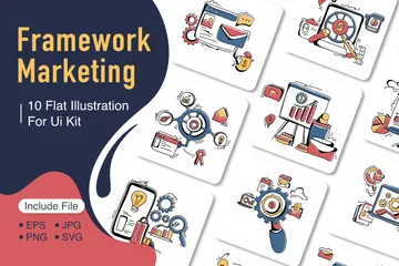 Cadre marketing Pack d'Illustrations