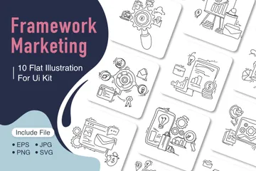 Cadre marketing Pack d'Illustrations