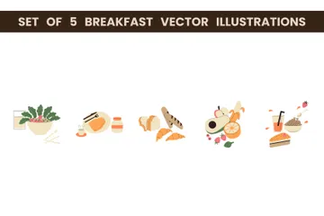 Café da manhã Pacote de Ilustrações