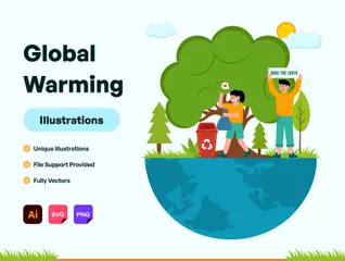 Calentamiento global Paquete de Ilustraciones
