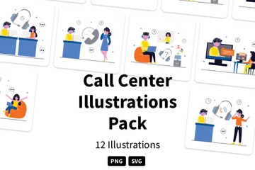 Call Center Illustration Pack