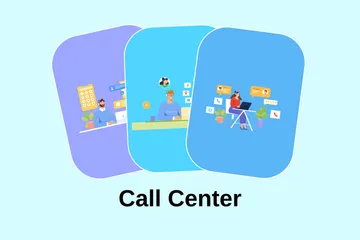 Call Center Illustration Pack