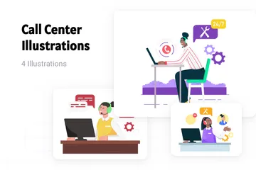 Call Center Illustration Pack