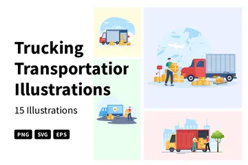 Transport par camion Pack d'Illustrations