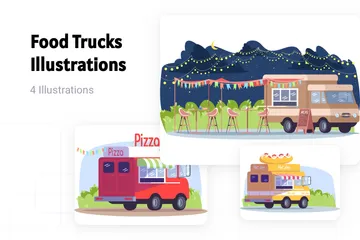 Camions de nourriture Pack d'Illustrations