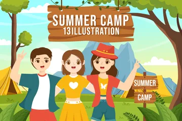 Campamento de verano Paquete de Ilustraciones