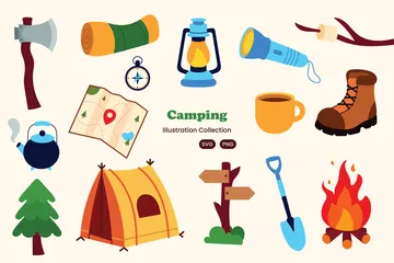 Camping Pack d'Illustrations