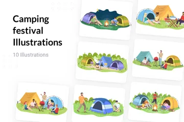 Camping Festival Illustration Pack