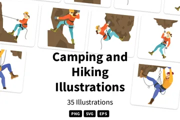 Camping y senderismo Paquete de Ilustraciones