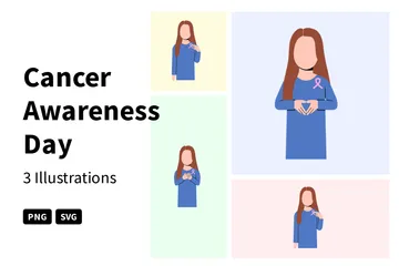 Cancer Awareness Day Illustration Pack