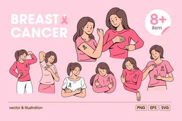 Câncer de mama Pacote de Ilustrações