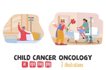 Oncología del cáncer infantil Paquete de Ilustraciones