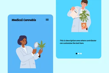 Cannabis Medicinal Paquete de Ilustraciones