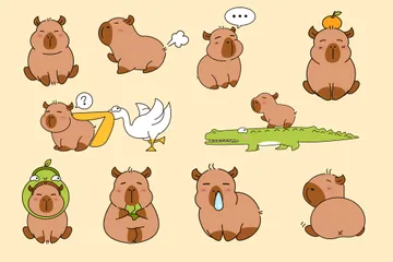 Pacote Capivara Pacote de Ilustrações