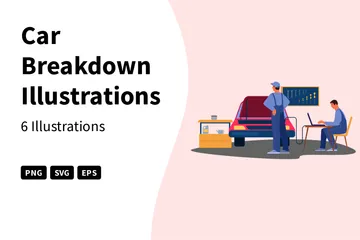 Car Breakdown Illustration Pack