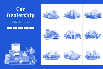 Car Dealership Illustration Pack