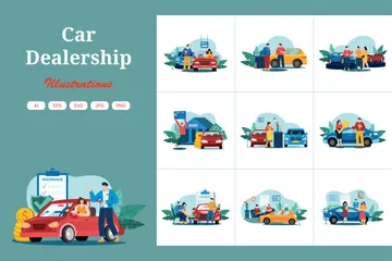 Car Dealership Illustration Pack