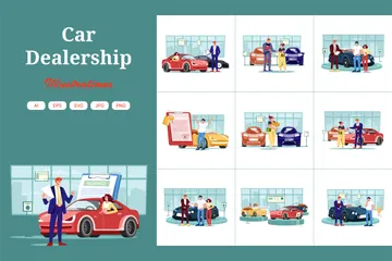 Car Dealership Illustration Pack