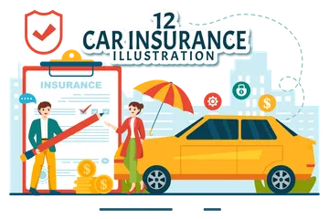 Car Insurance Illustration Pack