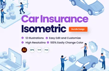 Car Insurance Isometric Illustration Pack
