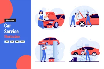 Car Service Illustration Pack