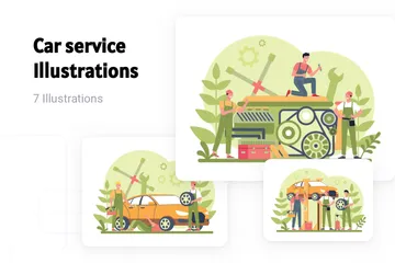 Car Service Illustration Pack