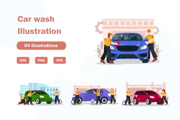 Car Wash Illustration Pack
