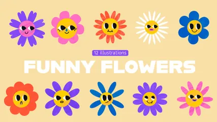 Caras de flores Illustration Pack