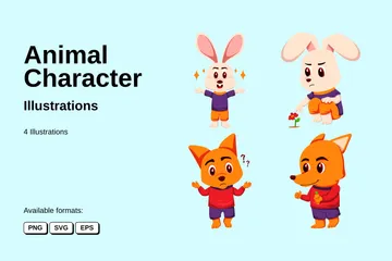 Carattere animale Illustration Pack