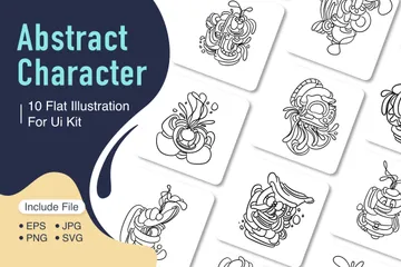 Carattere astratto Illustration Pack