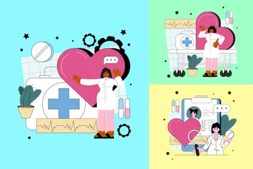Cardiologist Illustration Pack