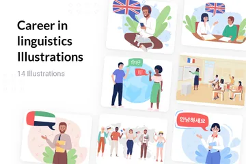 Career In Linguistics Illustration Pack