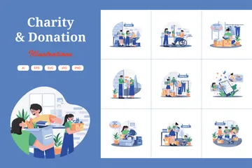Caridad y donación Paquete de Ilustraciones