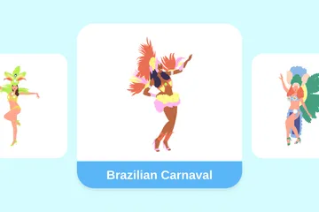 Carnaval brasilero Paquete de Ilustraciones