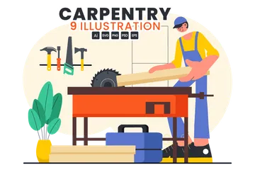 Carpentry Workshop Illustration Pack