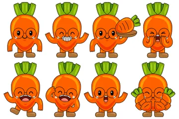 Carrot Mascot Illustration Pack