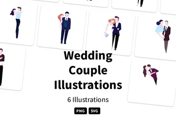 Casal de noivos Pacote de Ilustrações