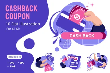 Cashback Coupon Illustration Pack