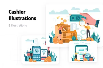 Cashier Illustration Pack