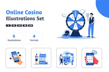 Casino en ligne Pack d'Illustrations